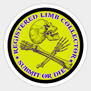 Jiu jitsu, Judo, grappling - limb collector - submit or die - bjj skull Sticker